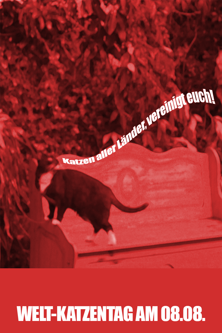 Poster zum Weltkatzentag mit Piri